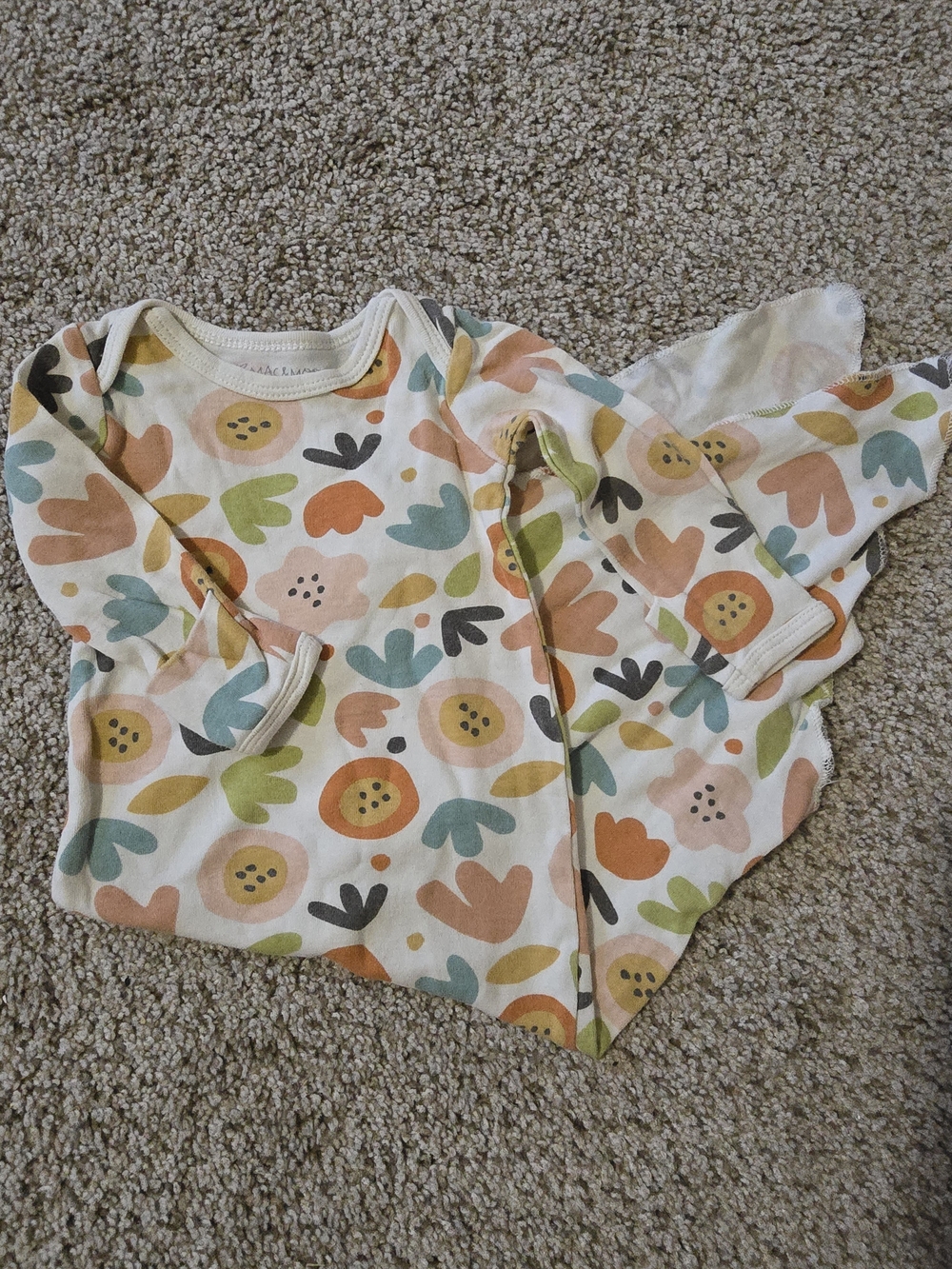 Mac & Moon Kids Floral Print Long-Sleeve Nightgown - Cream Multi